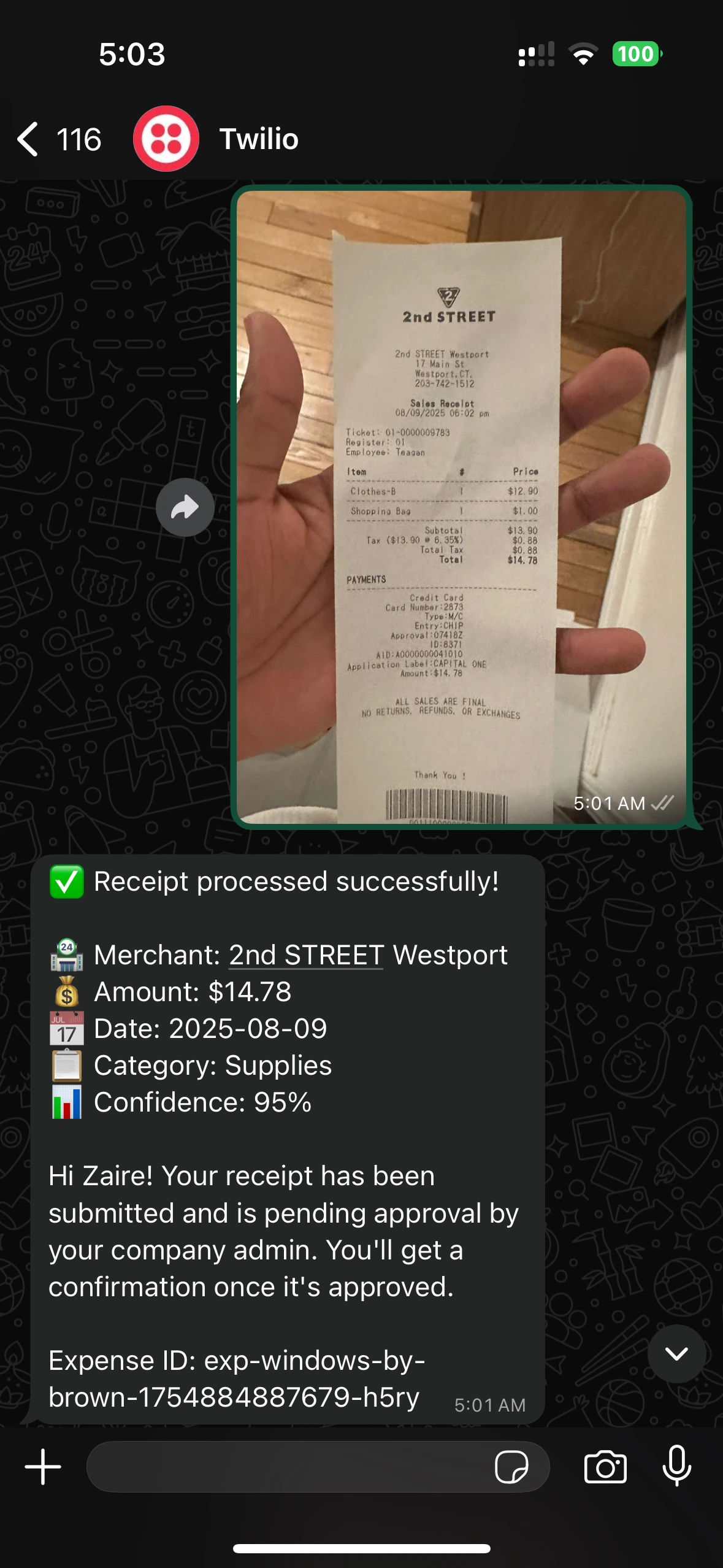 WhatsApp receipt 1